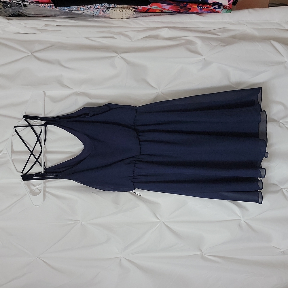 Women Navy blue sun dress, size small